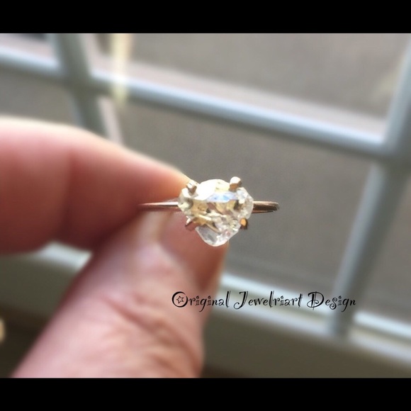 Raw 14k Goldfill Herkimer Diamond Ring - Picture 2 of 8